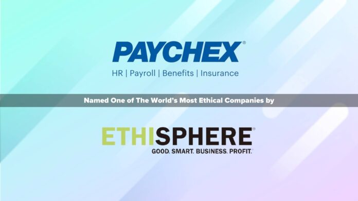 Paychex Named One of The World’s Most Ethical Companies® by Ethisphere for 16th Time