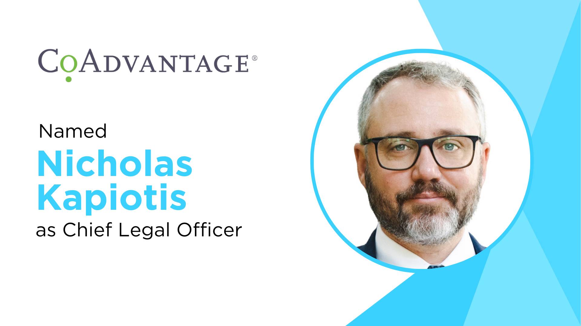 CoAdvantage Appoints Nicholas Kapiotis as Chief Legal Officer