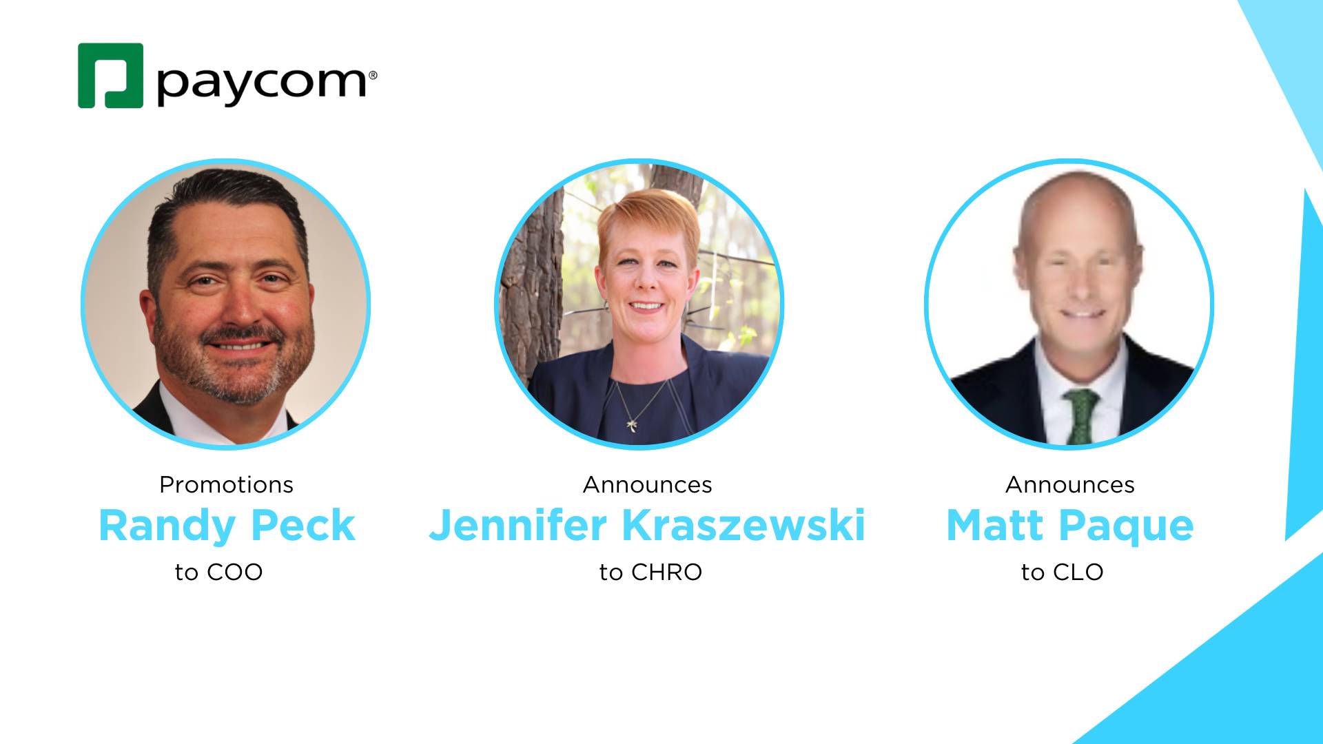 Paycom Elevates Leadership Team with Key Appointments and Promotions