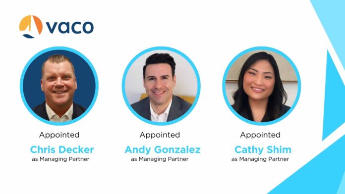 Vaco Appoints New Managing Partners to Lead Key U.S. Markets
